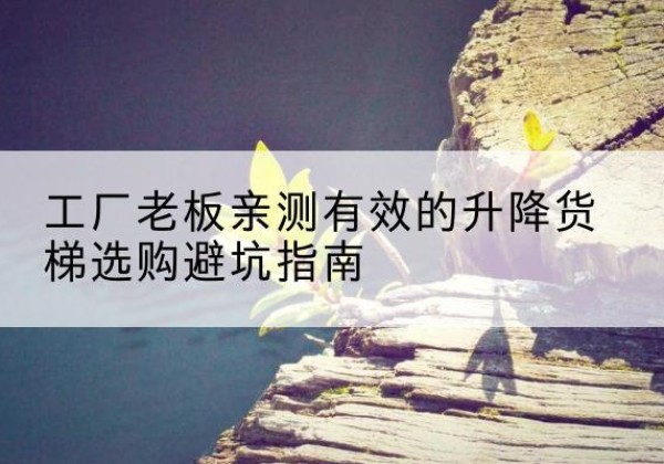建邺升降货梯怎么选-工厂老板亲测有效的升降货梯选购避坑指南